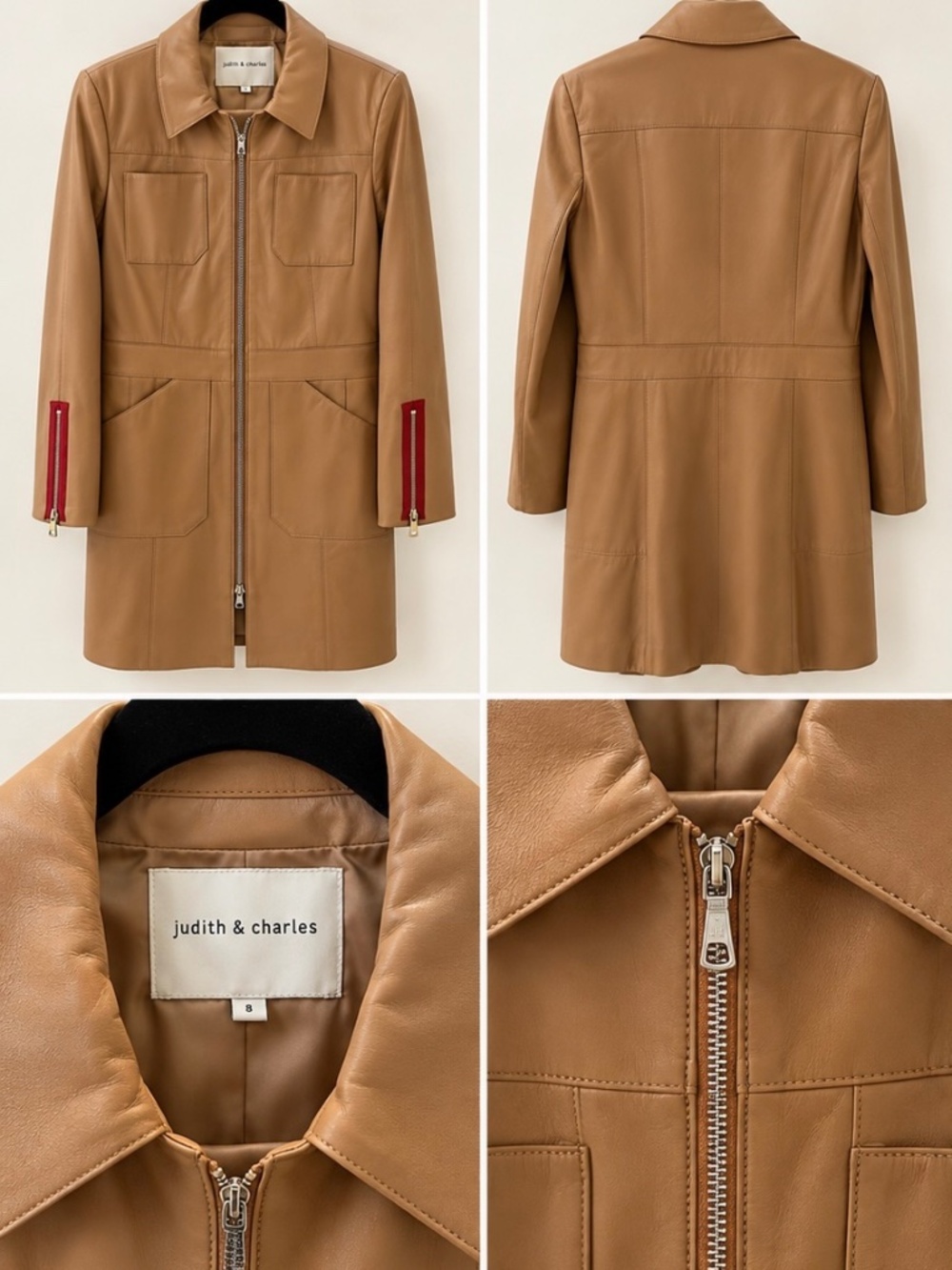 Judith & Charles mid/long-length leather coat